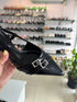 Belted Pointy Toe Slid On kitten Heels